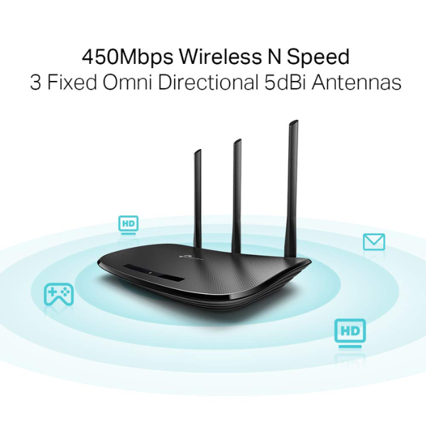 TP-Link TL-WR940N 450Mbps WiFi Wireless Router, 4 Fast LAN Ports, Easy Setup, WPS Button, Supports Parent Control, Guest Wi-Fi, 3 Antennas